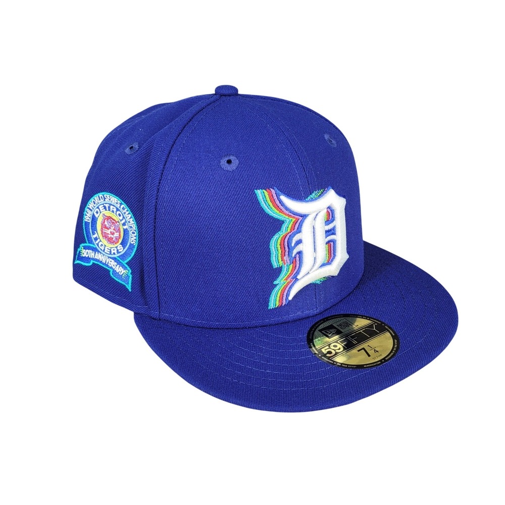 New Era Detroit Tigers World Series 50th Anniversary 59FIFTY Fitted Hat Sz 7 1/4